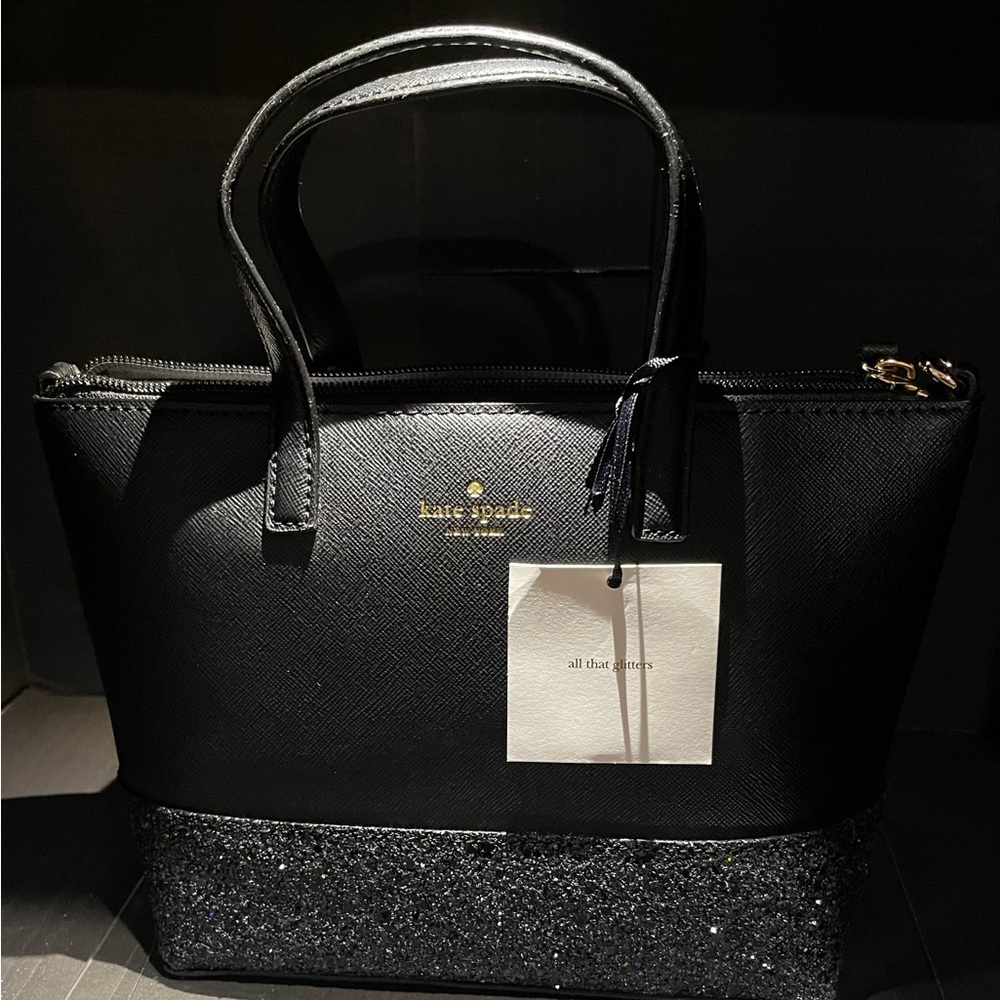 Kate Spade Black Glitter Tote Bag